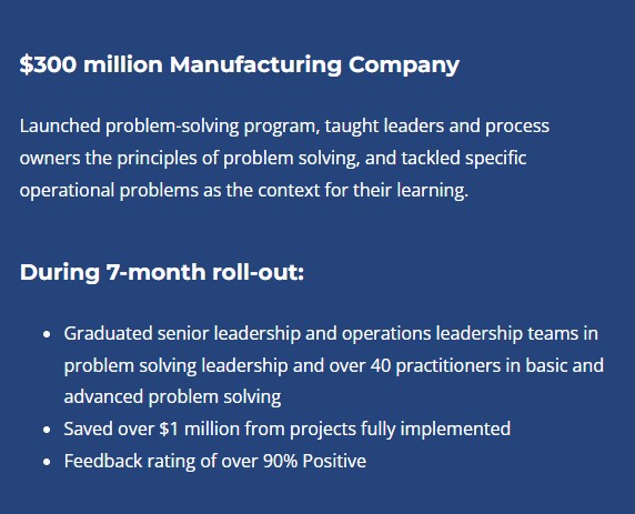 Case Study 300M manufacturing company